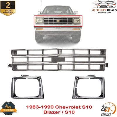 Conjunto de rejilla + biseles de puerta de faros para Chevrolet S10 Blazer 1983-1990 / S10 Foto 1 de 4