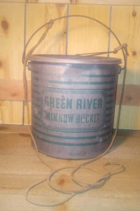 Green River Minnow Bucket / Metall Köderfang Fischangeln Unikat Vintage - Bild 1 von 6