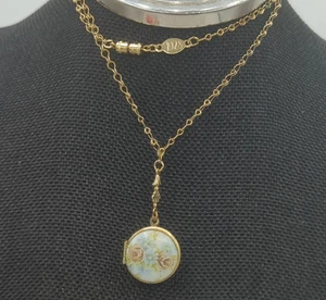 Vintage Style Cottage Core Floral Locket By 1928, 24" Long - Picture 1 of 10