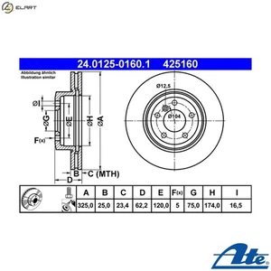 2x BRAKE DISC 24.0125-0160.1 FOR BMW X3/SAV/E83 N47D20C/A N46B20B M47D20 2.0L - Picture 1 of 10