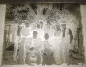 Antique GLASS NEGATIVE Family Picture Plate #2 - Picture 1 of 1