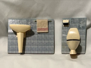 Lundby Bathroom Sink Towel Toilet Blue Dollhouse Pre-Owned - Picture 1 of 11
