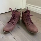 Steve Madden purple suede lace up ankle boots 7.5 womens 