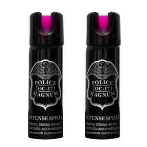 POLICE MAGNUM 2 Pack 3oz Hot Pink Safety Lock OC Pepper Spray For Self Defense - Picture 1 of 6
