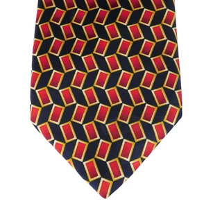 Red and navy blue tie M&S machine washable Marks and Spencer made in UK - Picture 1 of 3