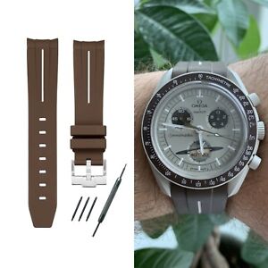 MoonSwatch strap bracelet silicone MARRON & BLANC | Omega x Swatch MoonSwatch