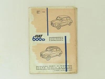Capas para catálogo de peças sobressalentes para carroceria Fiat 600D 110.362 2ª edição - Imagem 1 de 4