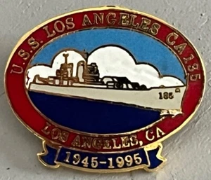 Vintage Pinback Button USS Los Angeles CA-135 50th Anniversary Pin US Navy 1995 - Picture 1 of 3