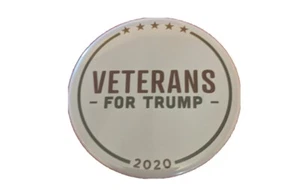 DONALD TRUMP VETS Vetarans For Trump 2020 CAMPAIGN BUTTON PIN BACK GO - Picture 1 of 2