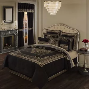 J Queen Laurenza Black 4 Piece Comforter Set in Queen - Picture 1 of 4