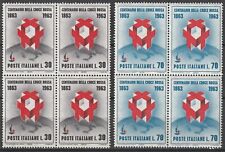 Italia 1963: Centenario della Croce Rossa Internazionale - 2 valori in Quartina 