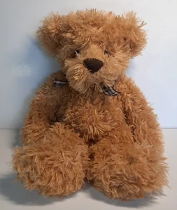 Russ Berrie Spriggs 15" Bear Blue And Brown Plaid Bow Tie Stuffed Plush Animal - Picture 1 of 8