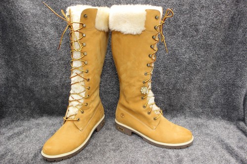 Timberland donna stivali marroni al ginocchio in pelle scamosciata misura 10