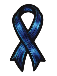 Fallen Police Officer Ribbon Printed Full Color Die Cut Vinyl Decal Sticker Blue - Picture 1 of 3