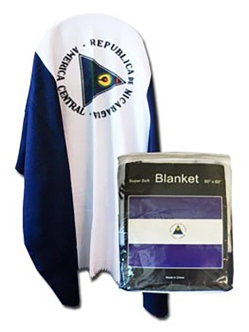 Nicaragua Flag Fleece Blanket *NEW* 50"x60" Nicaraguan Travel Throw Cover Gift - Image 1 of 1