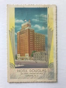 Postal NJ Newark Nueva Jersey Hotel Douglas Corner Street View década de 1930 - Imagen 1 de 2