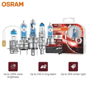 OSRAM Night Breaker Laser H1 H4 H7 H11 HB3 HB4 Car Headlights Halogen Globes, 2x - Picture 1 of 16