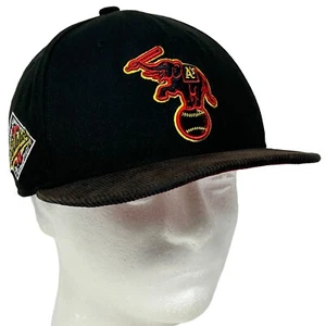 Oakland Athletics As Hat Baseball Cap Elephant Black Brown New Era Fitted 7 3/8 - Picture 1 of 11