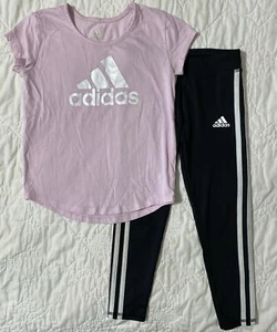Girl's adidas 2-Piece Legging & T-Shirt Set Outfit, Size: 6 - Picture 1 of 6