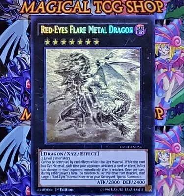 Yugioh Red-Eyes Flare Metal Dragon CORE-EN054 1st Edition Ghost Rare Konami 2015 - Image 1 of 4