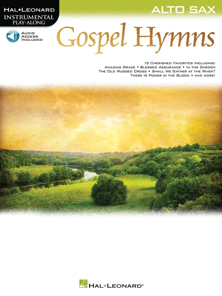 Gospel Hymns Alto Sax Solo Sheet Music 15 Christian Songs Play-Along Book Audio - Image 1 of 1