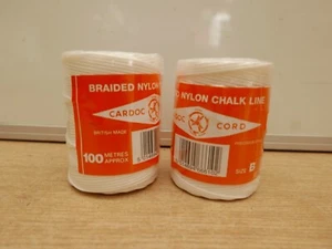 2 X CARDOC 100 METER SPULEN GEFLOCHTEN NYLON BAUER ZIEGEL KREIDELEINE GRÖSSE B - Bild 1 von 1