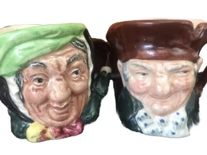 Royal Doulton TOBY MUGS Character Old Charley England MINI 2” TALL Lot of 2 - Picture 1 of 11