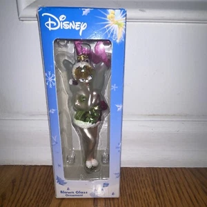 Disney Tinker Bell 5" Vidrio Soplado Adorno de Navidad 2007 Nuevo en Caja  - Imagen 1 de 4