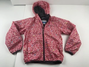 Columbia Girls Small Rain Jacket Red Dots Flowers Hooded - Picture 1 of 4