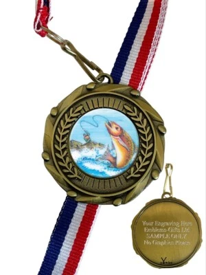 EMBLEMS GIFTS LTD Sea Fishing Award (C) 45mm Combo Medaille & Band Gravur kostenlos