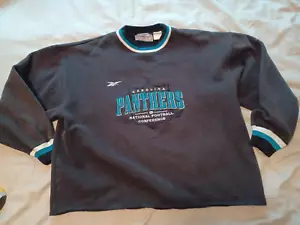 Vtg Carolina Panthers Sweatshirt Crew Neck Pullover Reebok Pro Line Size Large - Picture 1 of 7