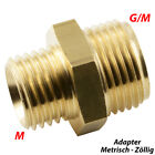 Double Nipple with Metric Inch Thread Brass Compressed Air Water AdapterFitting