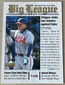 CHIPPER JONES HOF 2000 UPPER DECK BIG LEAGUE BEAT #BB5 NM-MT Condition - Picture 1 of 2