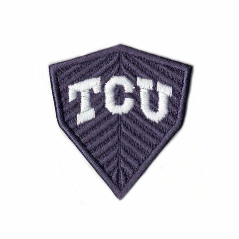 Texas Christian University Small Purple Shield Logo NCAA Embroidered Jersey Patc Cover