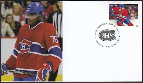 CANADÁ Sc #2671.20 MONTREAL CANADIENSES P.K. SUBBAN ON EXCELENTE CUBIERTA PRIMER DÍA Foto 1 de 1