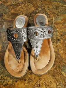 Ariat 10012863 North Star Studded Red Flip Flop Thong Sandal Shoes Women's 8 B - Picture 1 of 10