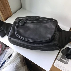 Maison Martin Margiela H&M black leather Oversized Fanny Pack Bag crossbody New - Picture 1 of 6