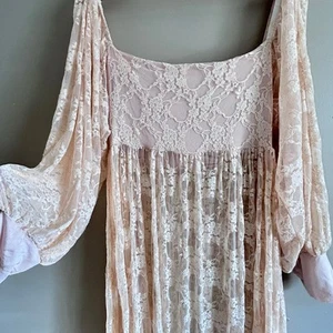 Soft Boho Stretchy Lace Off Shoulder Maternity Dress Maxi Gown for Photoshoot XL - Picture 1 of 6