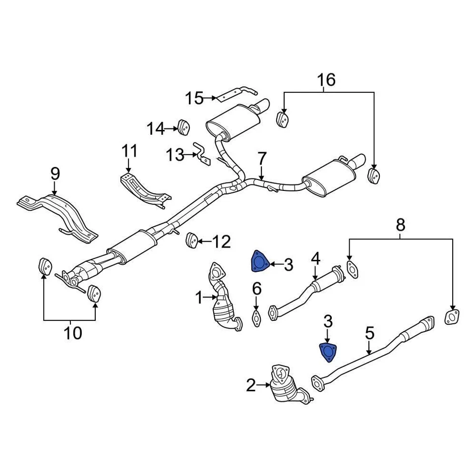 For Ford Explorer 2011-2019 Ford 7T4Z9450AA Front Left Exhaust Crossover Gasket Foto 1 de 4