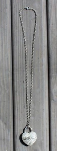Collar Colgante Corazón Vintage Bebe Plata y Estrás, 14.5" - Imagen 1 de 6
