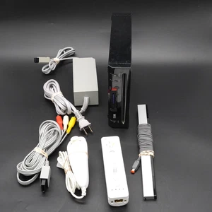 Nintendo Wii Black Console RVL 101 W/ 1 Controller & Cords Tested!! - Picture 1 of 7