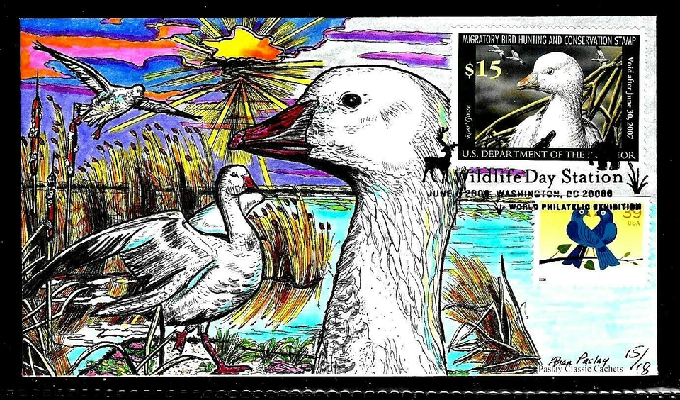 RW73 $15 Stamp (2006) ROSS' GOOSE FDC (2ND LAST) HD/HP FROM FRAN B. PASLAY - Image 1 of 1