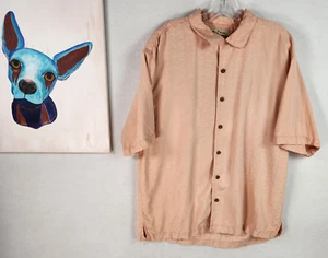 Camisa de campamento Tommy Bahama para hombre manga corta texturizada estampado con derechos de autor seda talla L - Imagen 1 de 11
