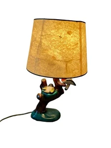 ANCIENNE LAMPE CÉRAMIQUE NID OISEAU DE CHEVET PAS NOTAIRE BOUILLOTTE LUSTRE - Foto 1 di 4