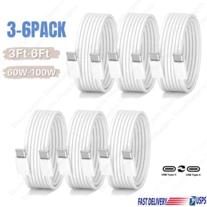 Type C Super Fast Charger PD Cable USB C To C Cord For iPhone 16 15 iPad Pro Lot - Picture 1 of 12