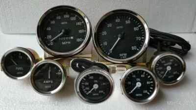 Smiths Gauge Kit Temp+ Oil+ Fuel+ Amp Gauge+Oil Temp+Speedometer +Tacho Replica - Image 1 of 4