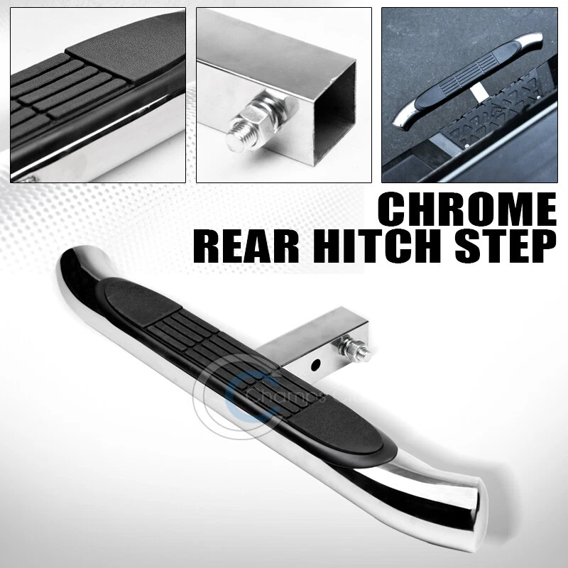 2" Stainless Chrome Trailer Towing Receiver Rear Hitch Step Bar Bumper Guard C13 Foto 1 de 2