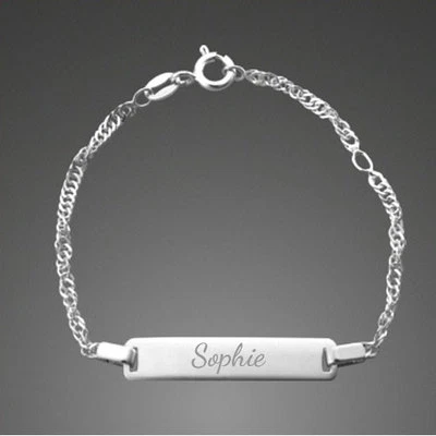 SILBERPOINT Namensarmband Singapur, 925er Sterling Silber- Inkl. pers. Gravur