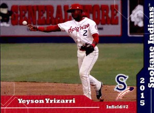 2015 Spokane Indians Grandstand #41 Yeyson Yrizarri Venezuela VZ Baseball Card