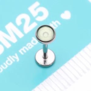 Implant Grade Titanium OneFit Threadless Bezel Stone Flat Back Labret - Picture 1 of 31